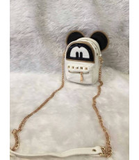 กระเป๋าออกงาน/กระเป๋าราตรี แบบปากปิ๊กแป๊ก สี่เหลี่ยม หนัง พียู สีกะปิ